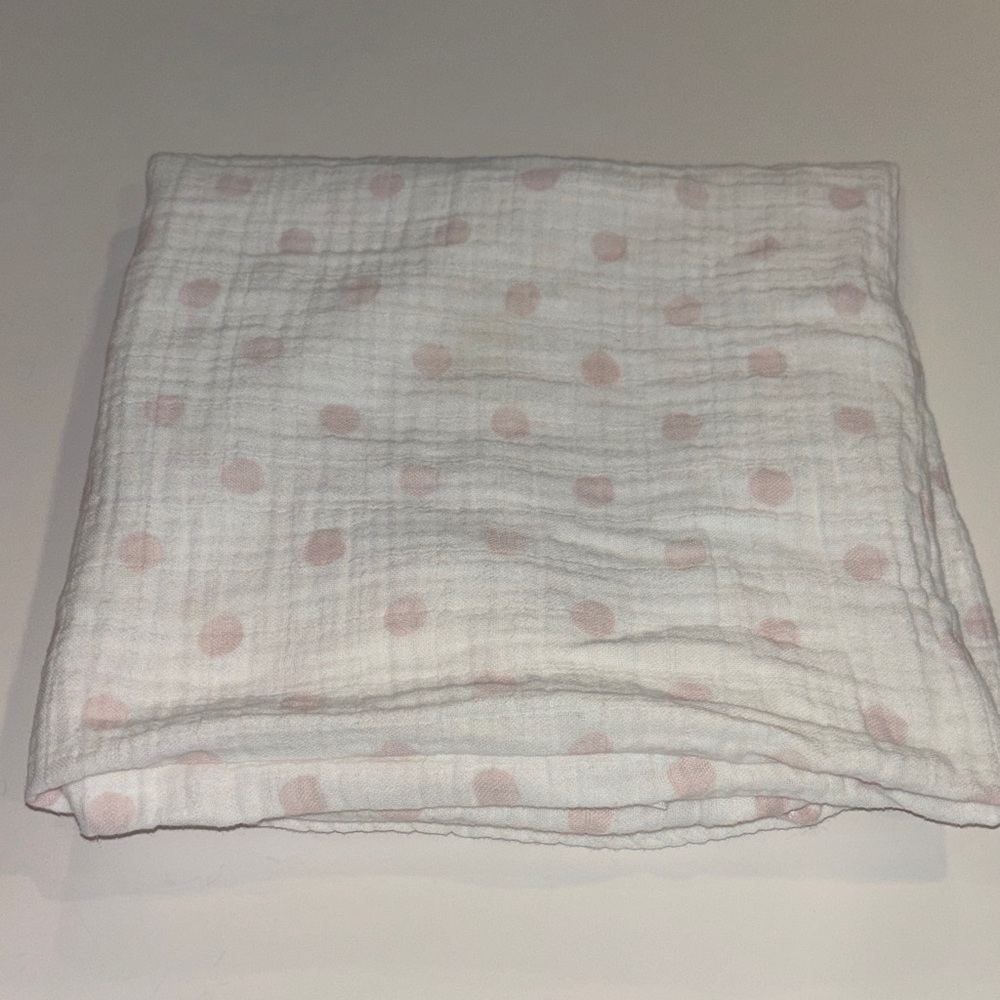 Swaddle Designs White and Pink Polka Dot Blanket